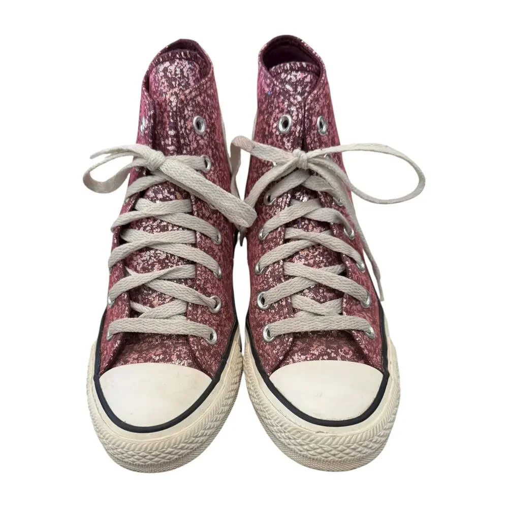 Converse Chuck Taylor All Star Glitter Hi Orchid Abyss A11137C Women’s 7.5